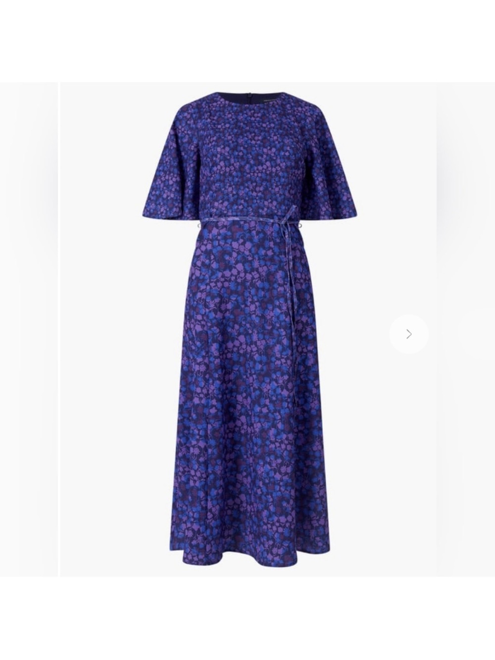 French Connection Blue-Purple Floral Maxi Dress with Tie Waist
